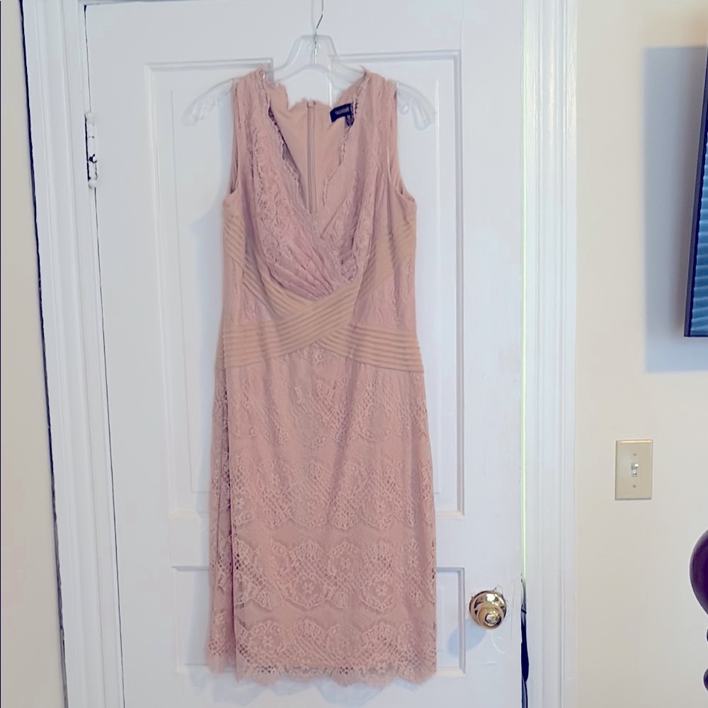 Tadashi Shoji Pink Sheath Dress Cowl Neck Sleeveless